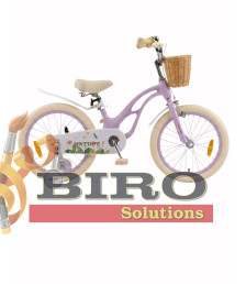 Bicicletă pentru copii Antule 18 inch, alb–violet